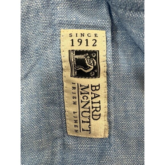 J Crew Mens Baird McNutt Irish Linen Shirt Sz XL Slim Chambray Blue Long Sleeve - Picture 9 of 14
